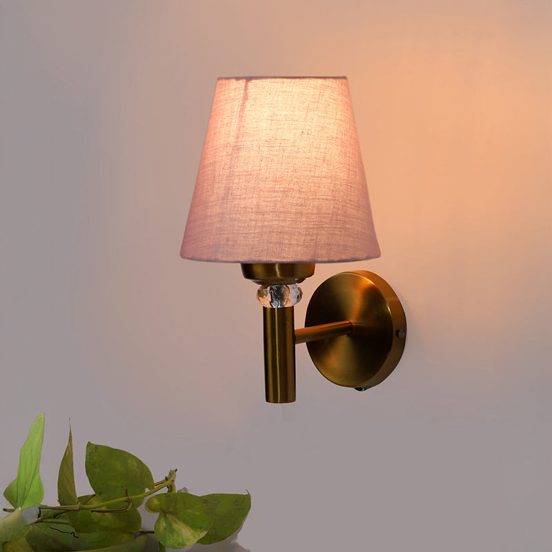 Aquilla Steel & Cotton Wall Lamp - Beige