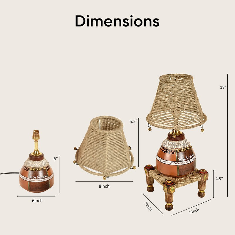 Giva Terracotta Table Lamp With Manji - Multicolor media 11