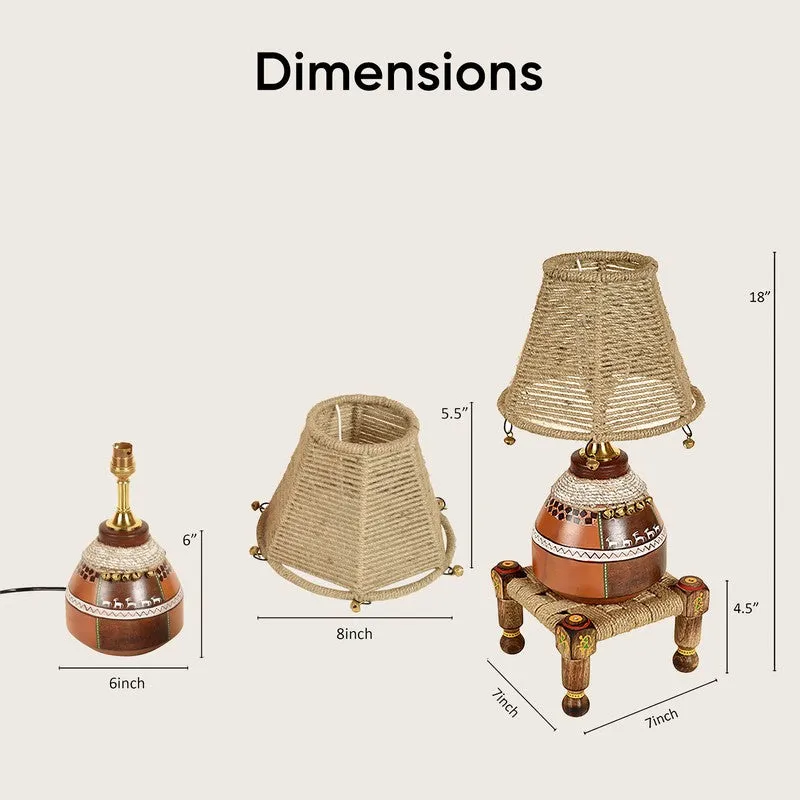 Giva Terracotta Table Lamp With Manji - Multicolor media 11