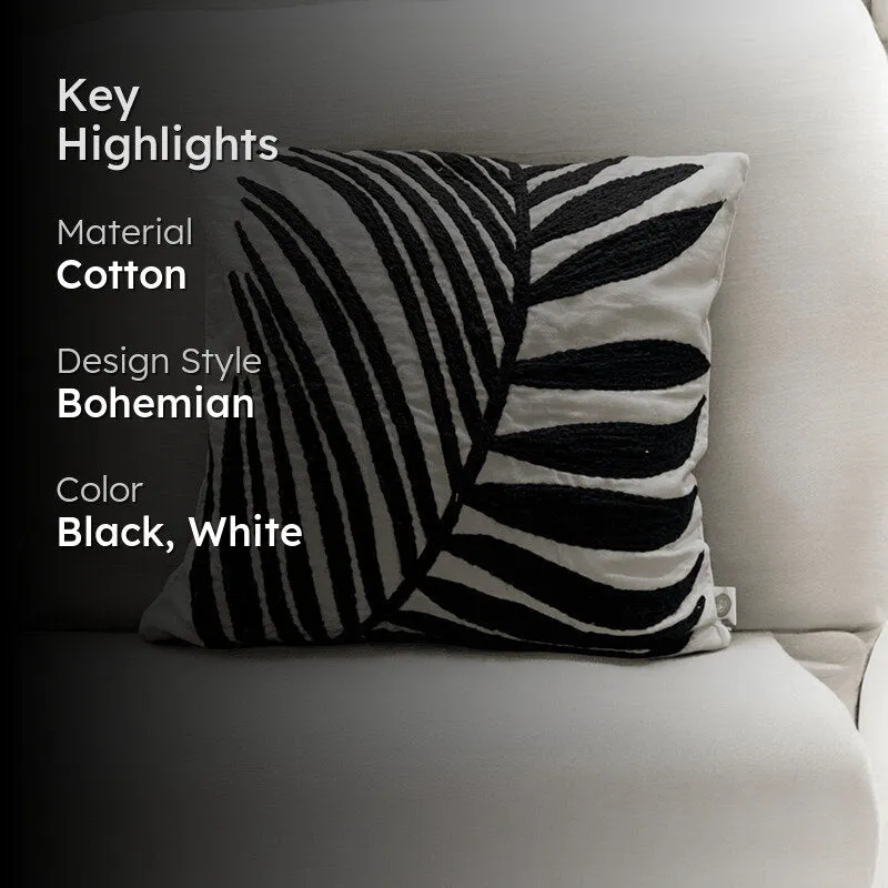 Noir Botanica Tufted Cushion Cover - Black & White media 2