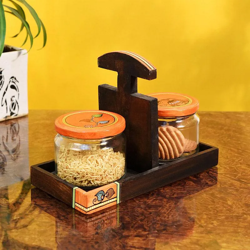 Ishwari Dry Fruit Jar With Tray (150 mL Each) - Three Piece Set media 4