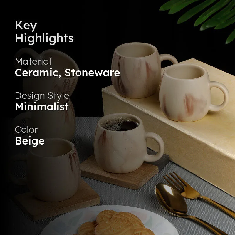 Arctic Ceramic,Stoneware Tea Cup (120 mL Each) - Set Of Six - 2