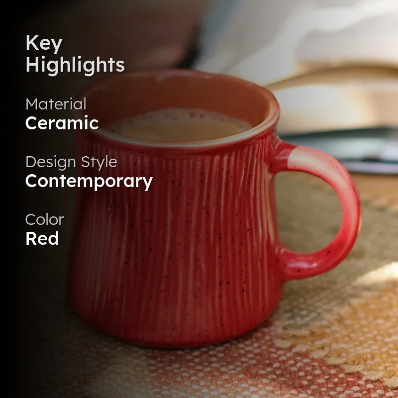 Carmila Ceramic Tea Cup (180 mL)/Red) media 2