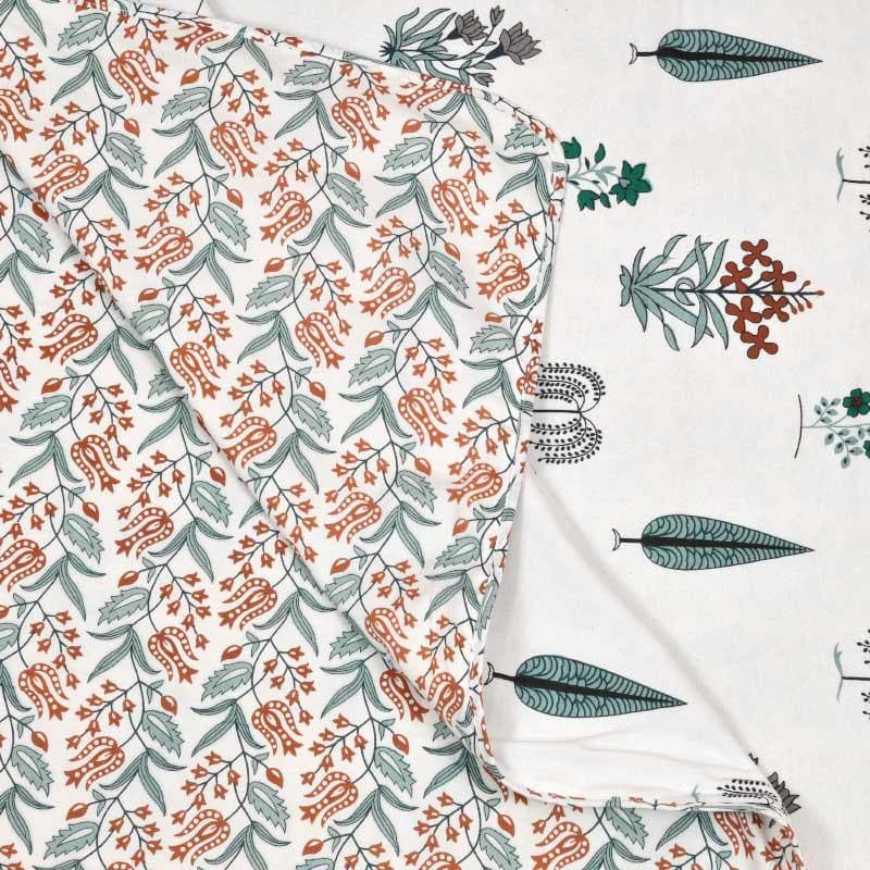 Devyanshi Floral Printed White & Green Cotton Dohar media 4