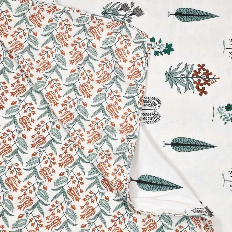 Devyanshi Floral Printed White & Green Cotton Dohar media 4