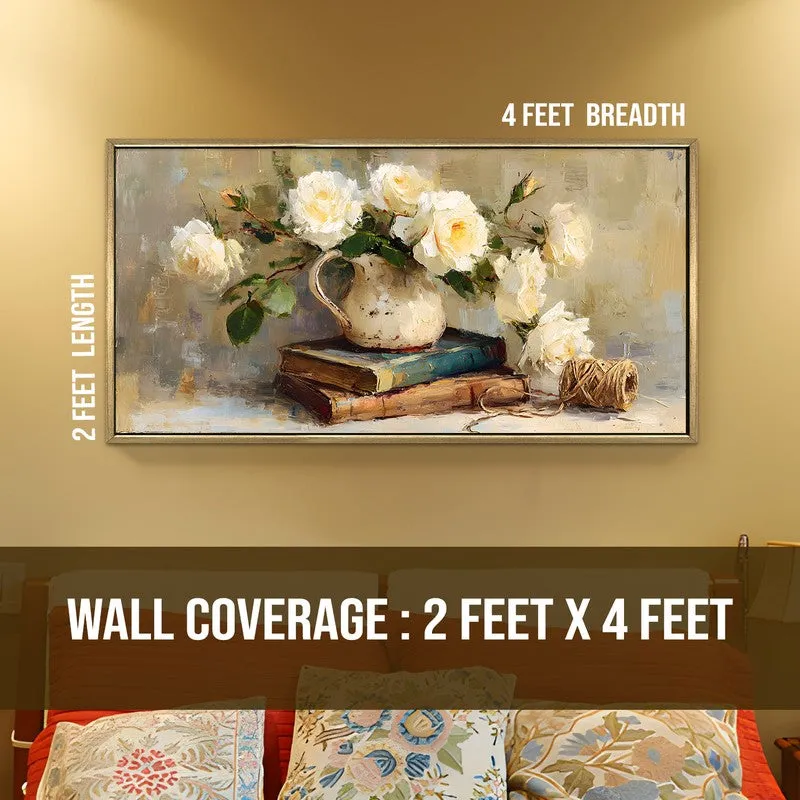 Ivory Garden Canvas Wall Painting With Frame media 8