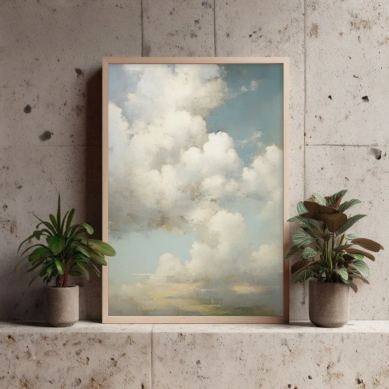 In The Clouds Archival Canvas Wall Art - Natural Brown Frame media 4