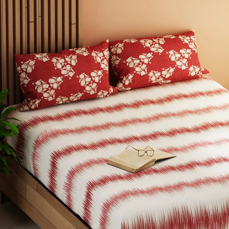 Quincy Abstract Microfiber Bedsheet (Red) - 120 GSM media 5