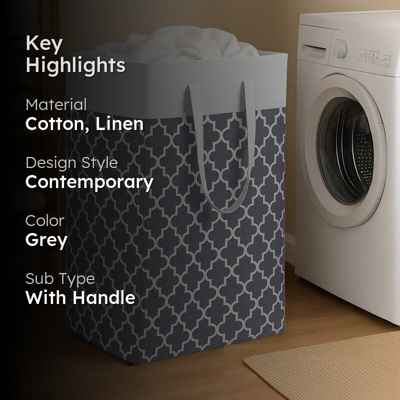 Calto Laundry Basket - Grey media 2