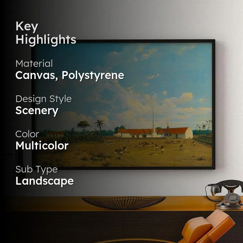 The Kemanglen Sugar Factory Canvas Wall Painting - Black Frame media 2