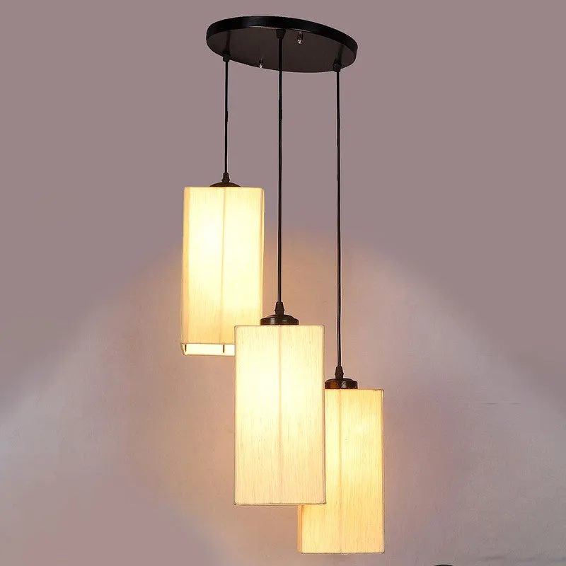 Warm Ivory Triple Metal Ceiling Lamp - Beige media 6