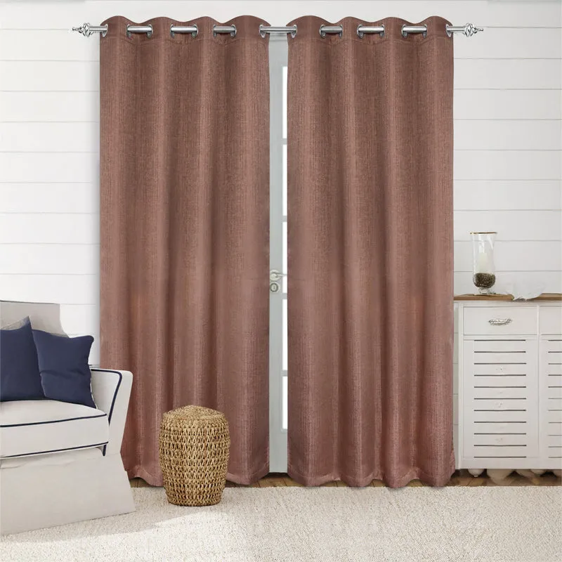Saral Home Auriel Room Darkening Curtain (Taupe) - Set Of Two media 1
