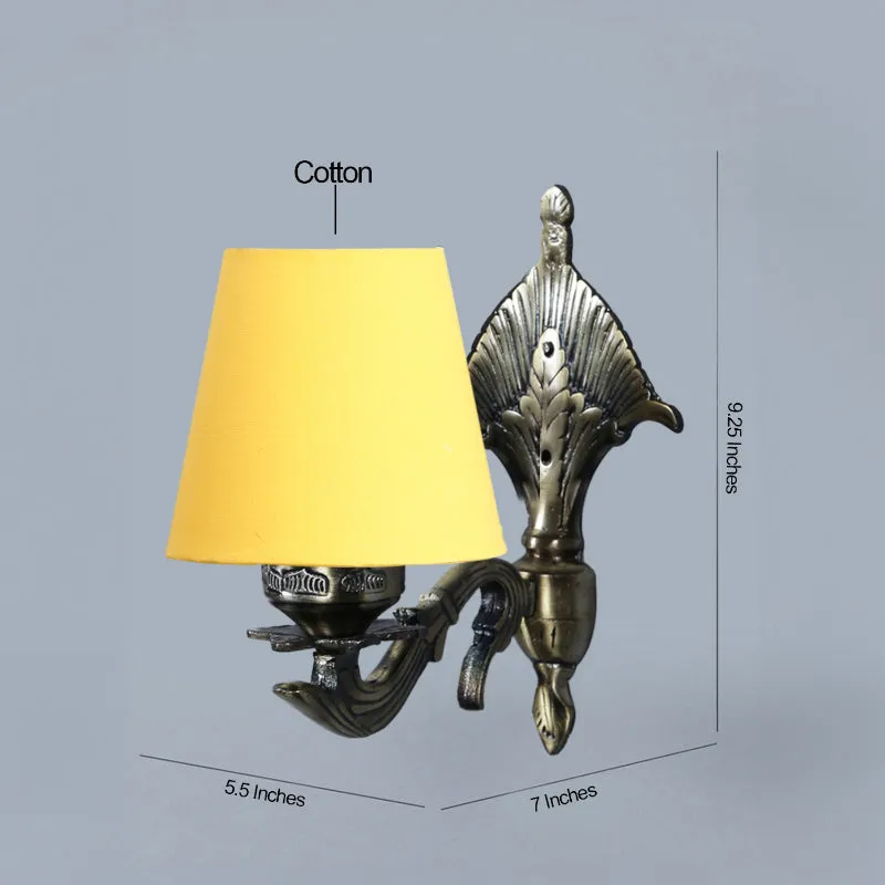 Magda Masique Conical Fabric & Metal Wall Lamp - Yellow media 4