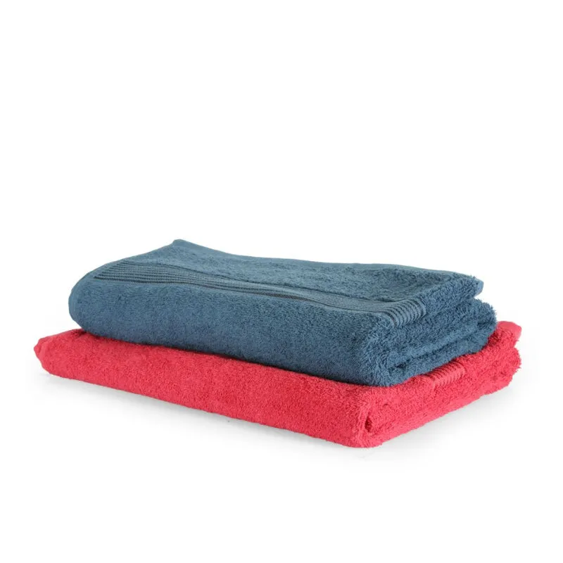 Bodil Bath Towel (Red & Grey) - Set Of Two media 4
