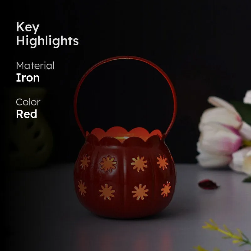 Nirvana Lantern Tealight Candle Holder - Red media 2