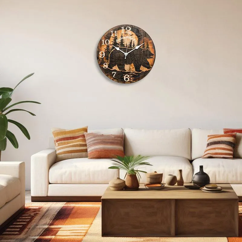 Momentus Analog Wooden Wall Clock media 4