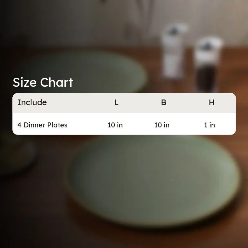 Ceramic Dinner Plates (Green) - Set of Four media 9