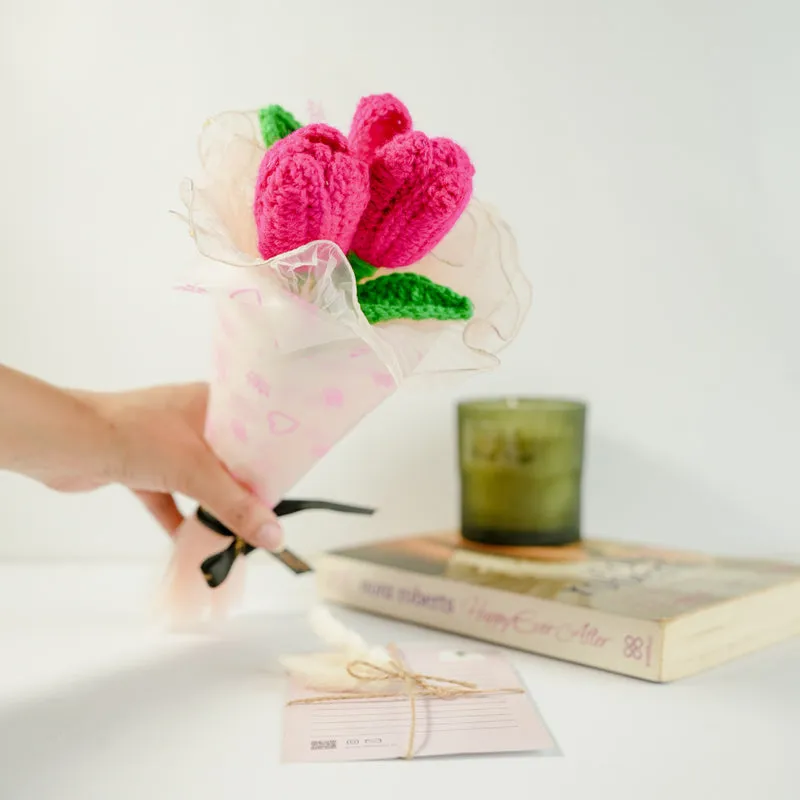 Knot & Petal I Crochet Flower Bouquet - Pink media 5