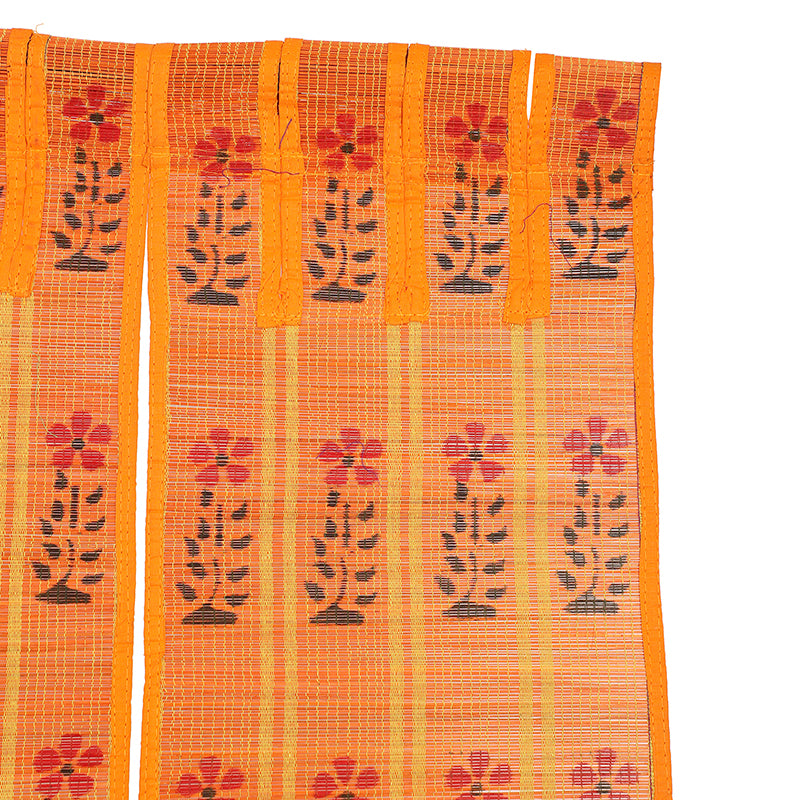 Forest Flow Three Panel Bamboo Curtain - Orange media 5