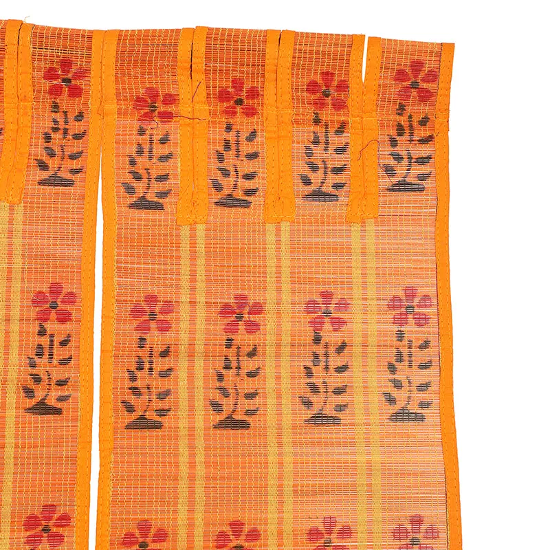 Forest Flow Three Panel Bamboo Curtain - Orange media 5
