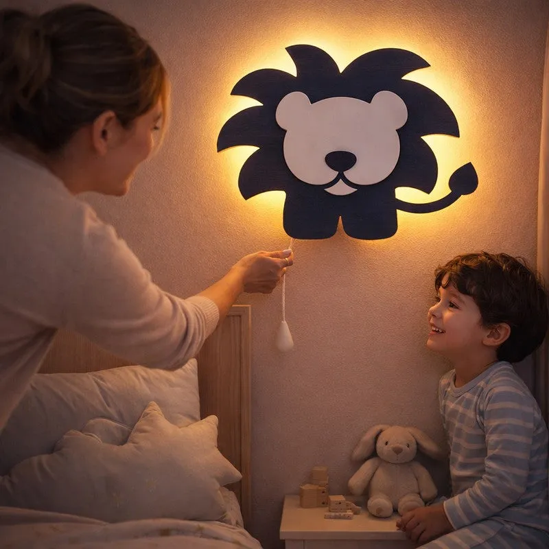 Pureva Lion Battery Operated MDF Wall Lamp - Blue media 3