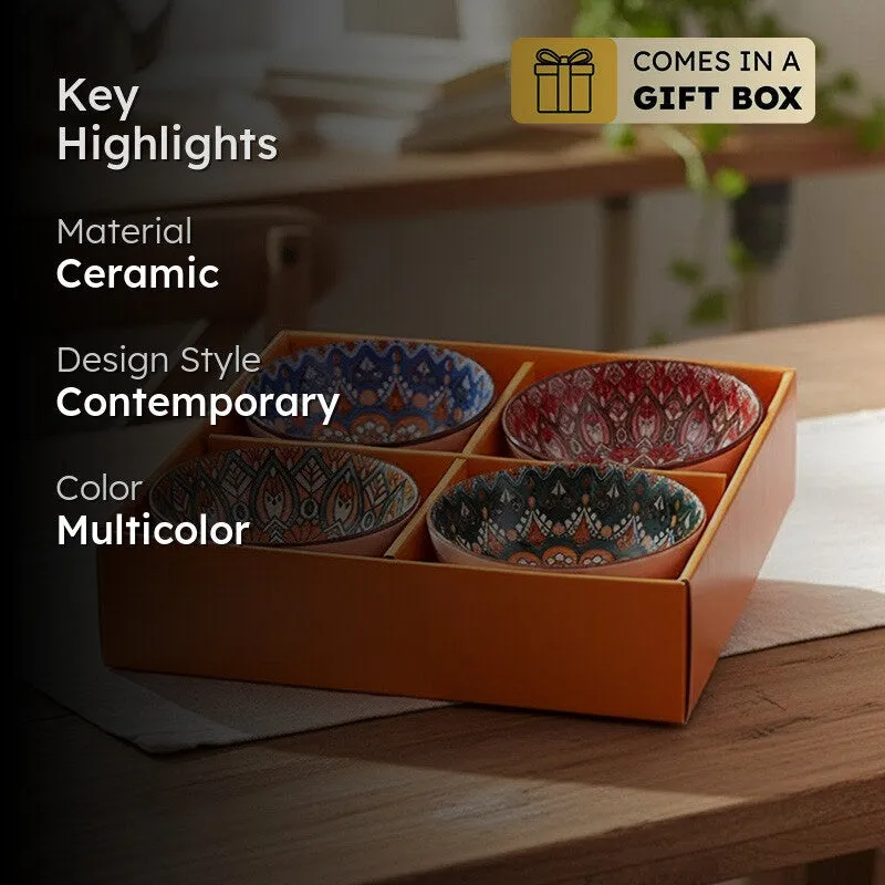 Rioware KalaServe Ceramic Snack Bowls (250 mL Each) - Set Of Four media 2