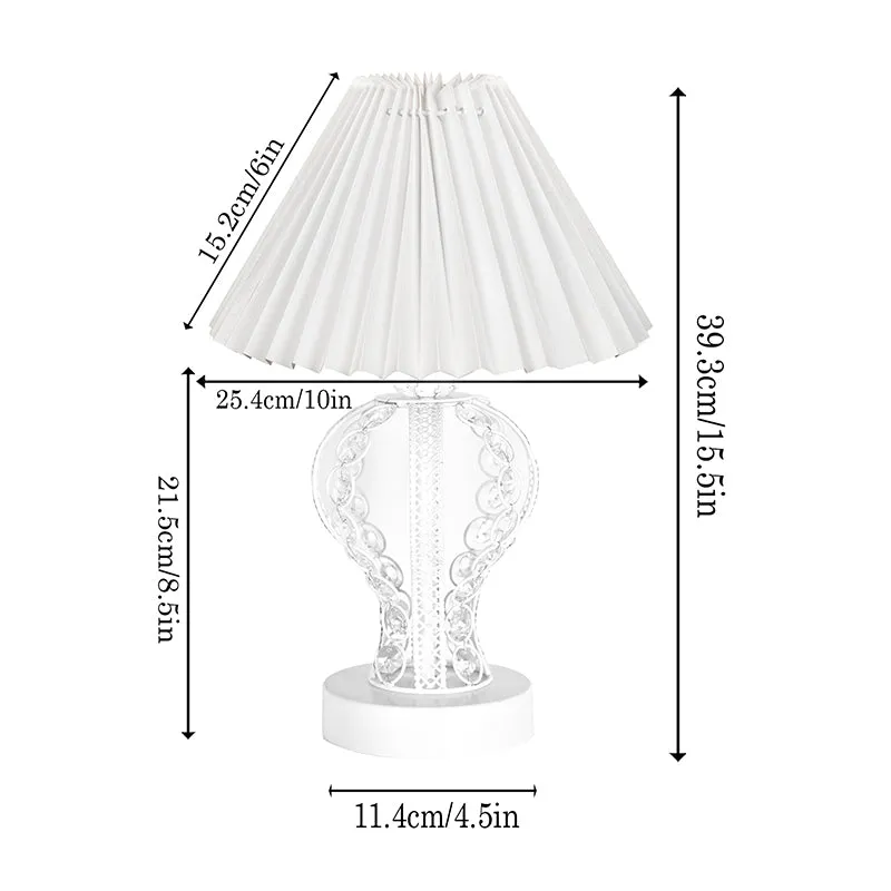 Irelle French Pleat Metal Table Lamp - White media 6