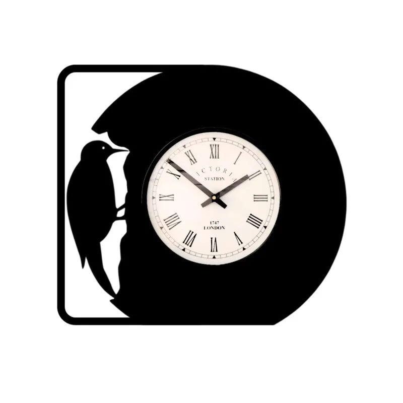 Bird Steel Analog Wall Clock - Black media 4