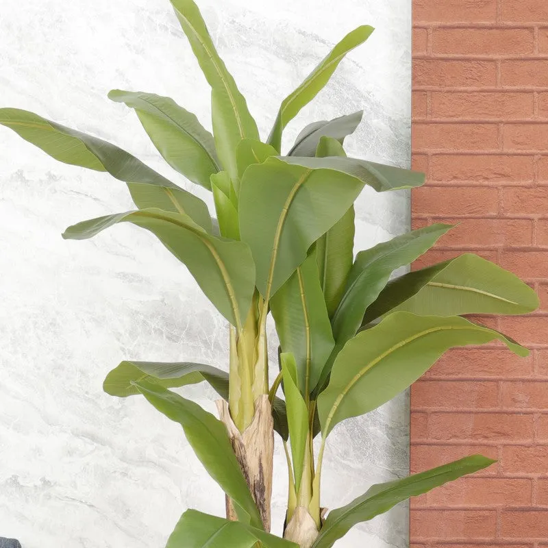 Faux Realtouch Banana Plant With Black Fiber Pot - 5.9 Feet media 8