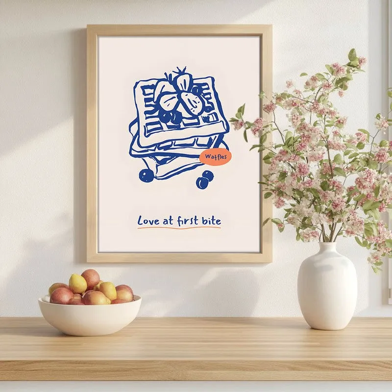 Blue Palette Archival Canvas Wall Art - Brown media 1