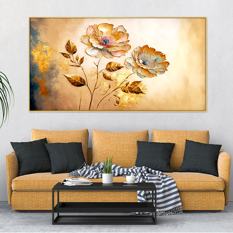 Midas Touch Floral Wall Painting