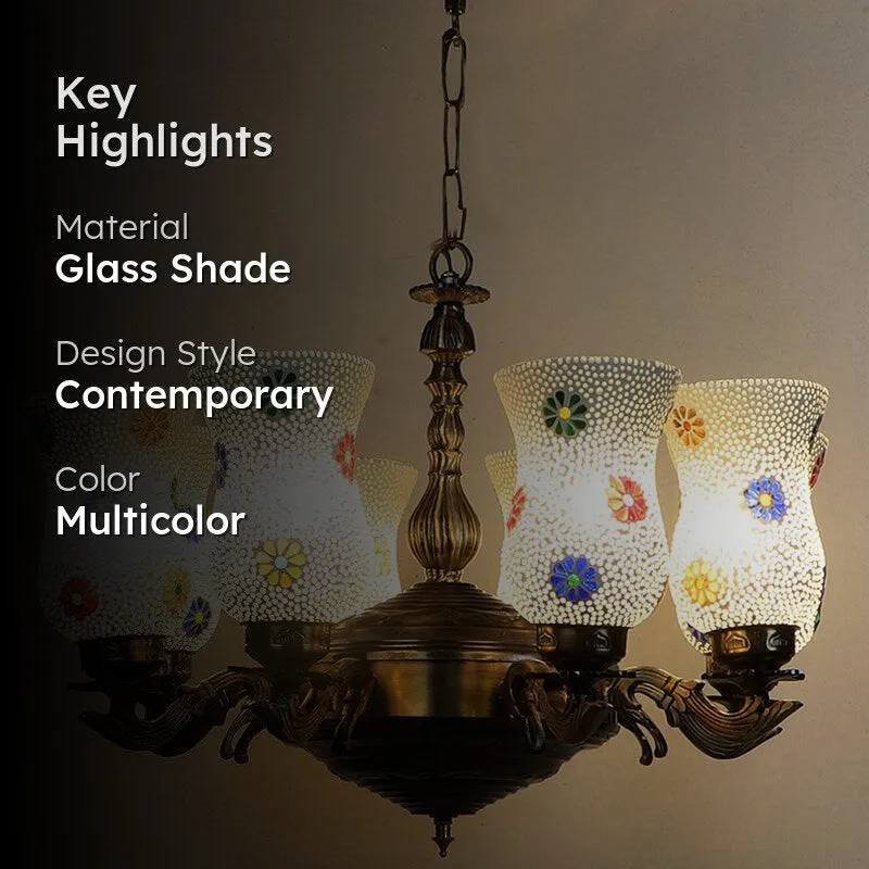 Druma Vilona Mosaic Golden Antique Ceiling Lamp media 2