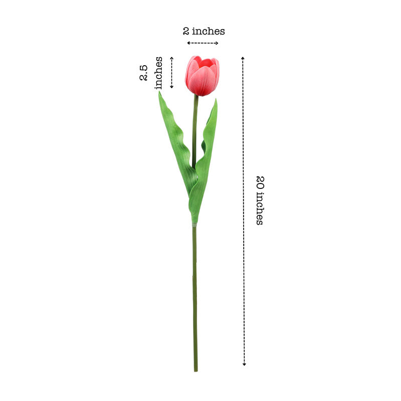 Artificial Realistic Tulip Flower Stick (Pink) - Set Of Five media 8