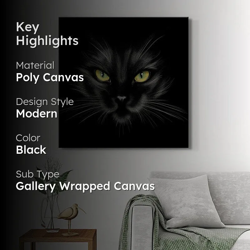 Mysterious Black Cat Poly Canvas Wall Painting media 2