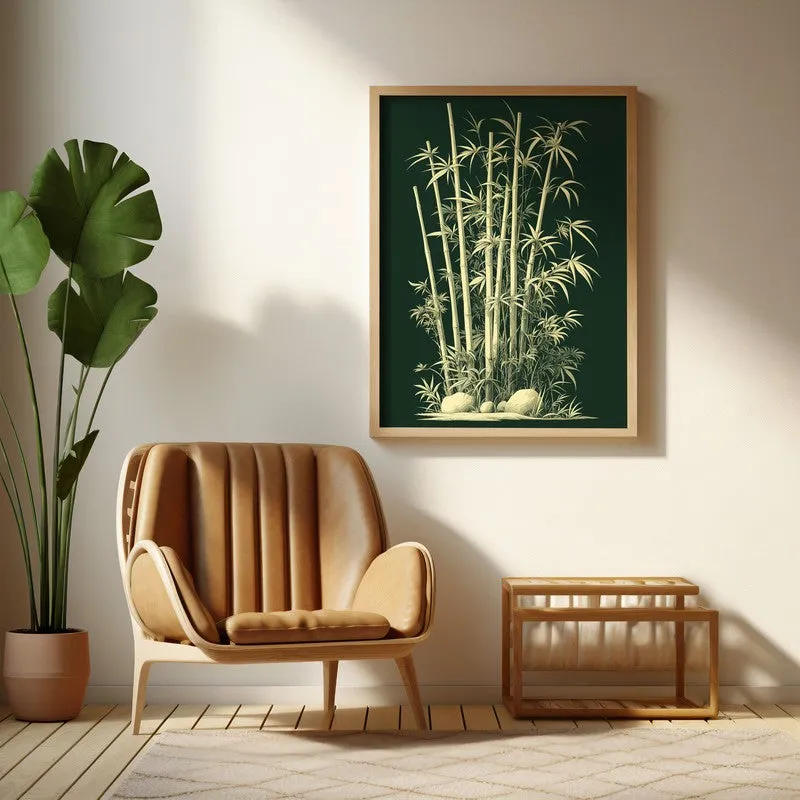 Bamboo Noir Botanical Archival Paper Wall Art - Natural Brown Frame media 4