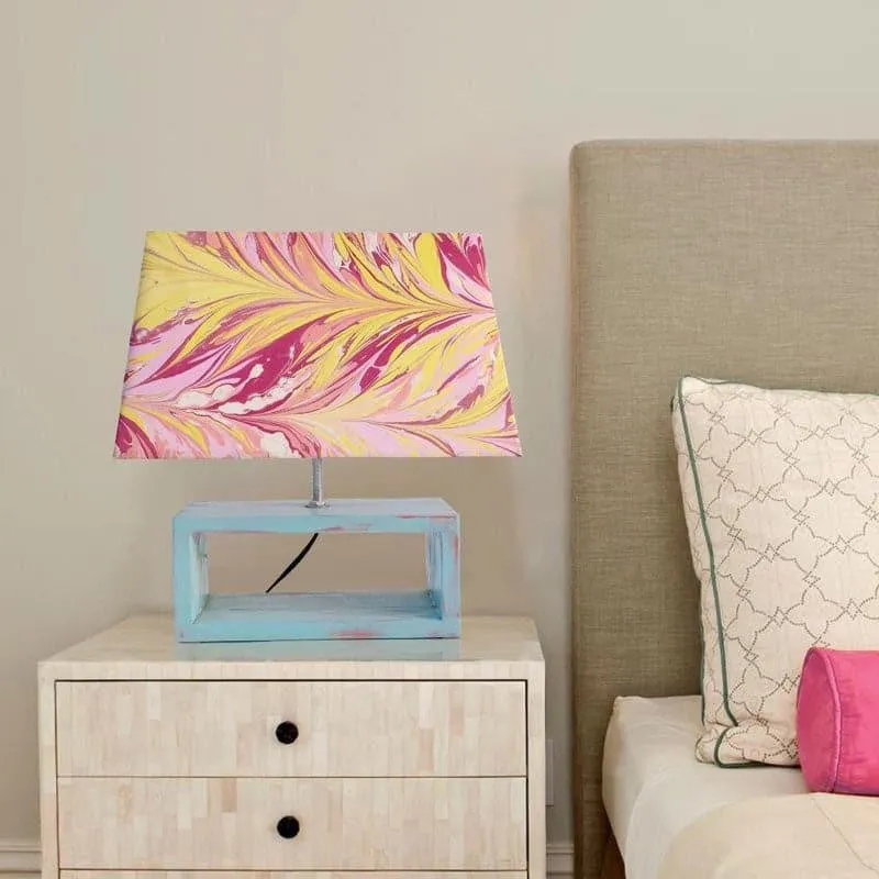 Marbling Hand painted Fabric Table Lamp - Multicolor media 4