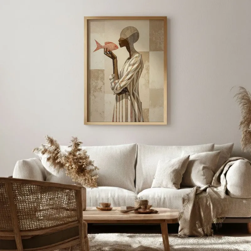 Stylized Canvas Wall Painting - Brown Frame media 1