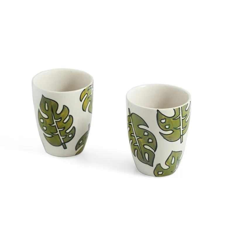 Leaf Ceramic Coffee Mug (280 mL Each) - Set Of Two media 4