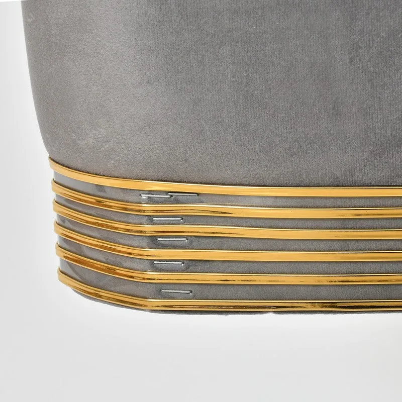 Aureum Solid Velvet Pouffe - Grey media 5