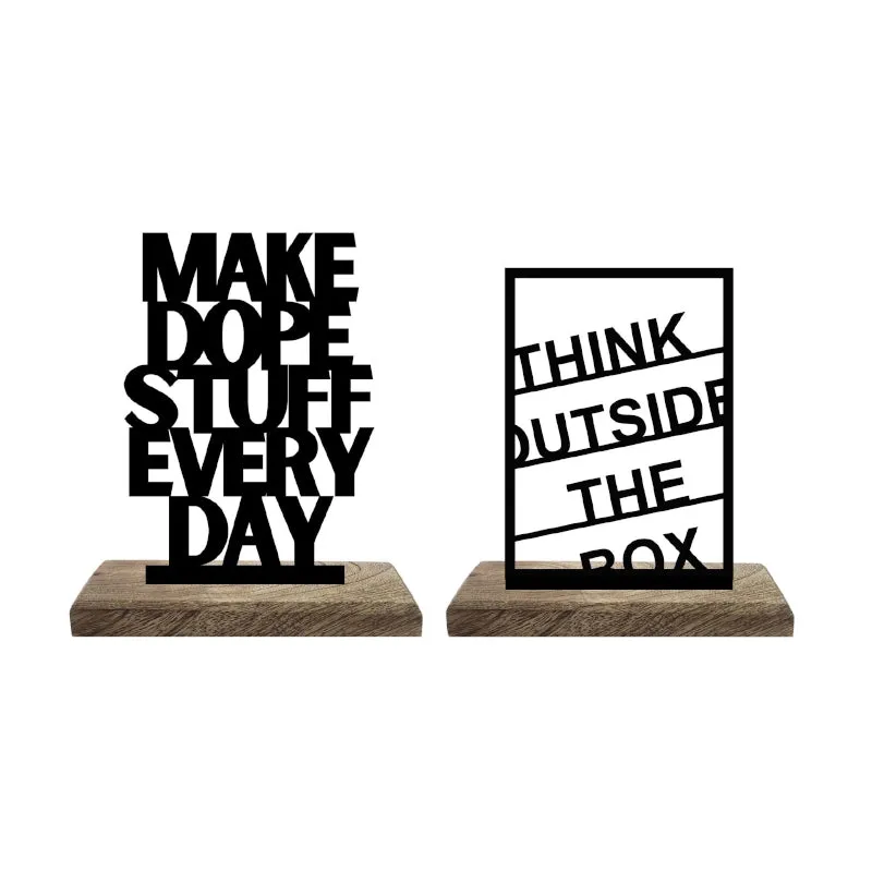 Dope Ideas Daily Execution Typography Showpiece - Set Of Two media 5