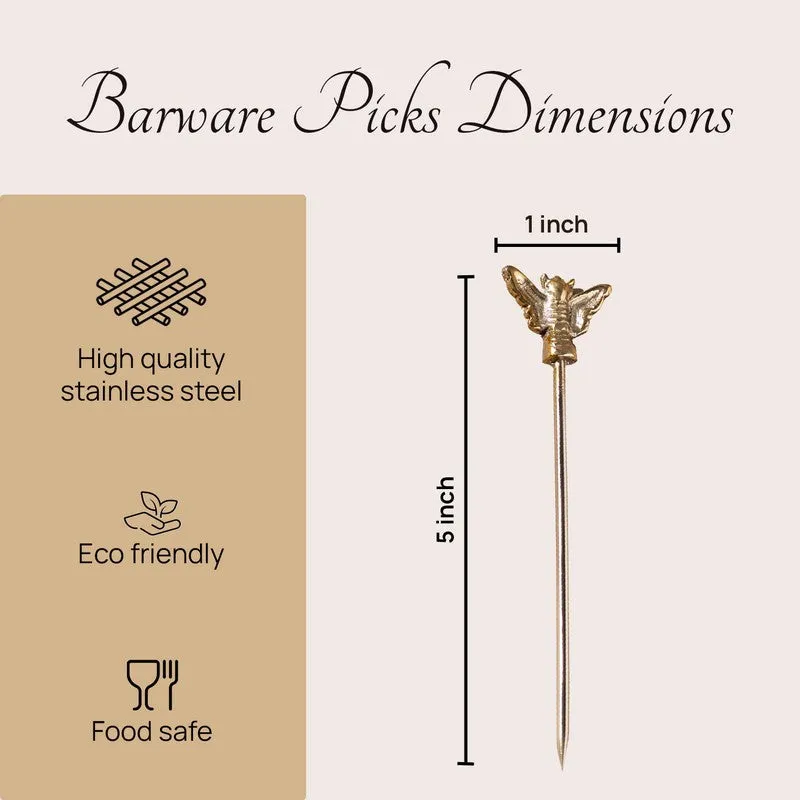 Chic Pick Stainless Steel Cocktail Pick - Gold media 8