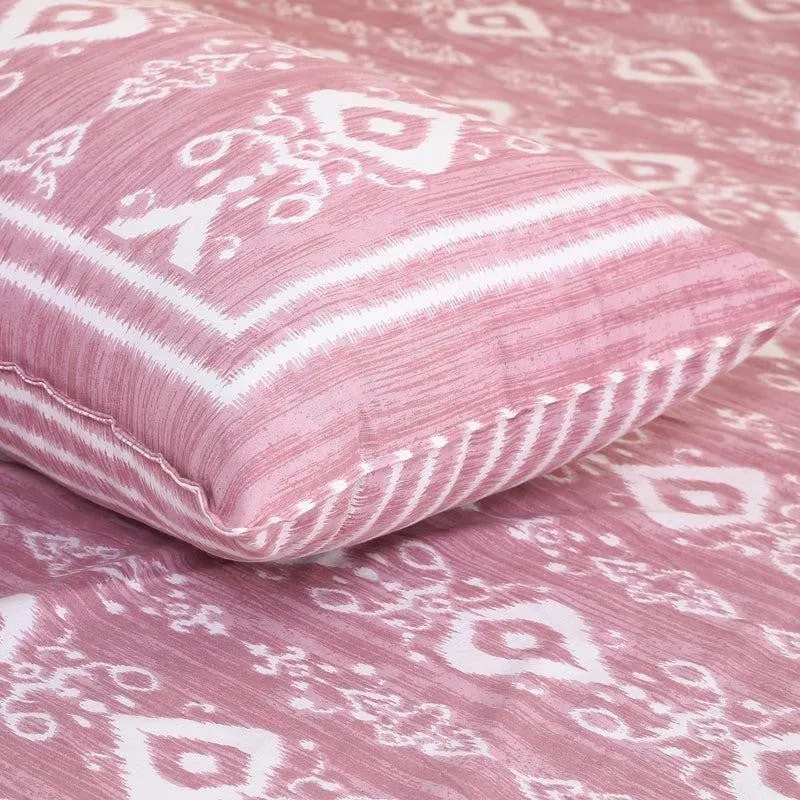 Keira Ethnic Cotton Bedsheet (Pink) - 180 TC media 4