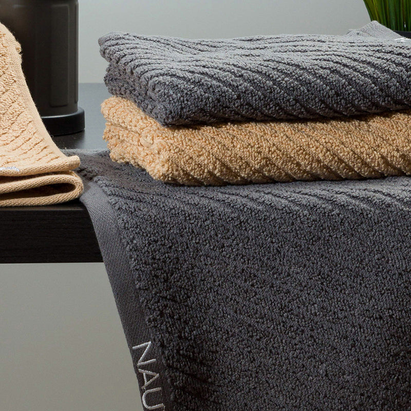 Nautica Riviera Soft Cotton Hand & Face Towel (Light Tan & Dark Grey) - Set Of Four media 3