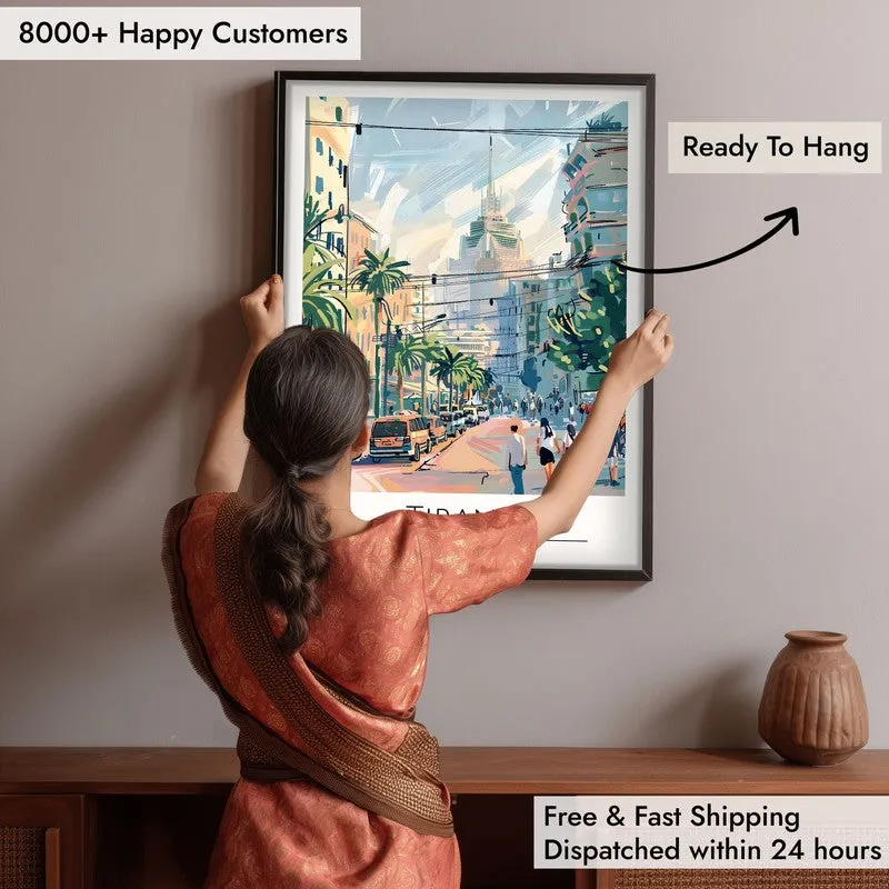 Vintage Tirana Framed Canvas Wall Painting media 6