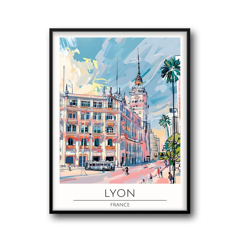 Vintage Lyon Framed Canvas Wall Painting media 5