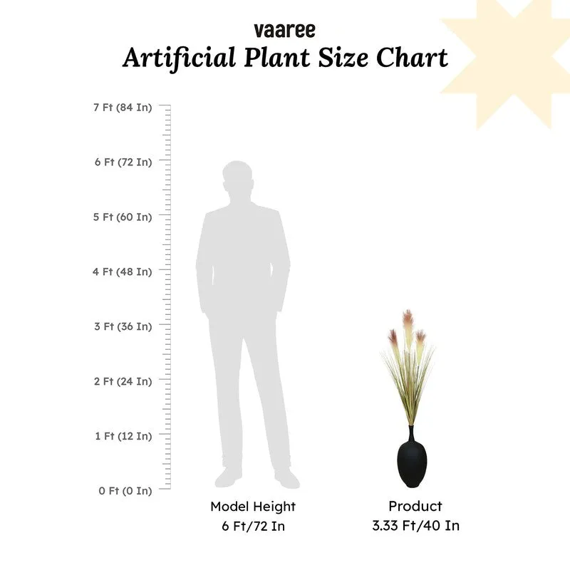 Artificial Brown Pampas Grass Without Pot - 3.3 Feet media 7