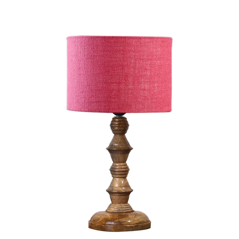 Sienna I Timber Wooden Table Lamp - Pink,Brown media 6