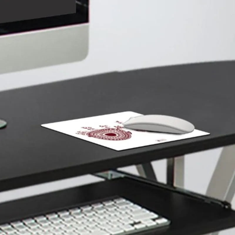 Warli Hippie Mouse Pad - White media 4