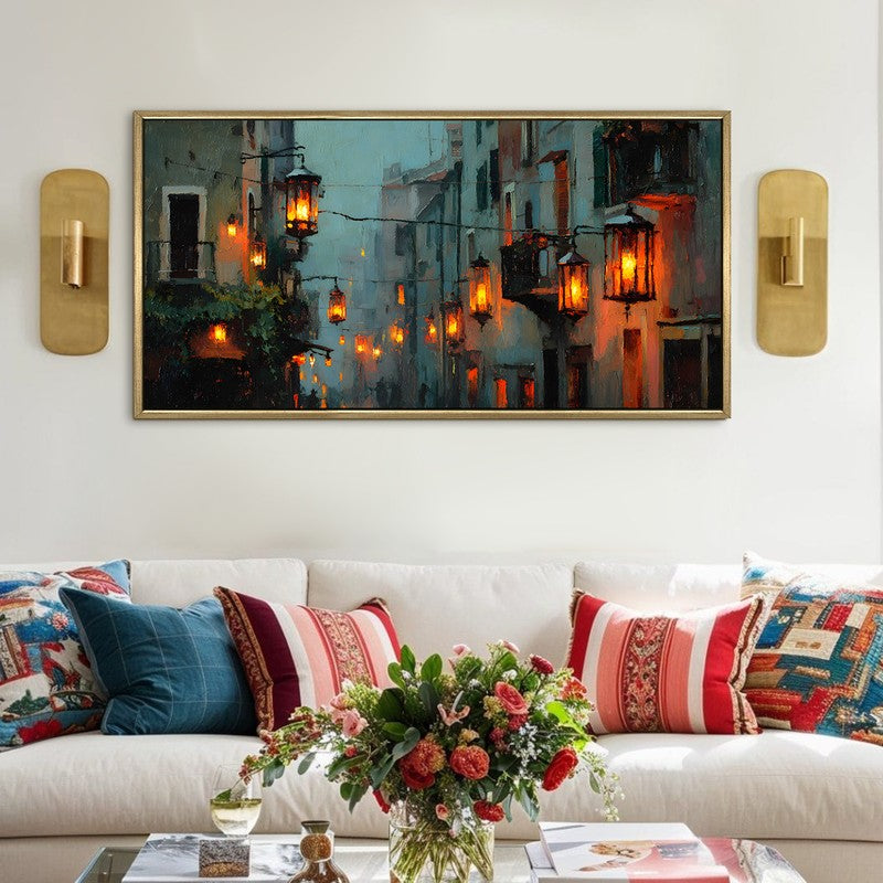 Evening Glow Canvas Wall Painting With Frame