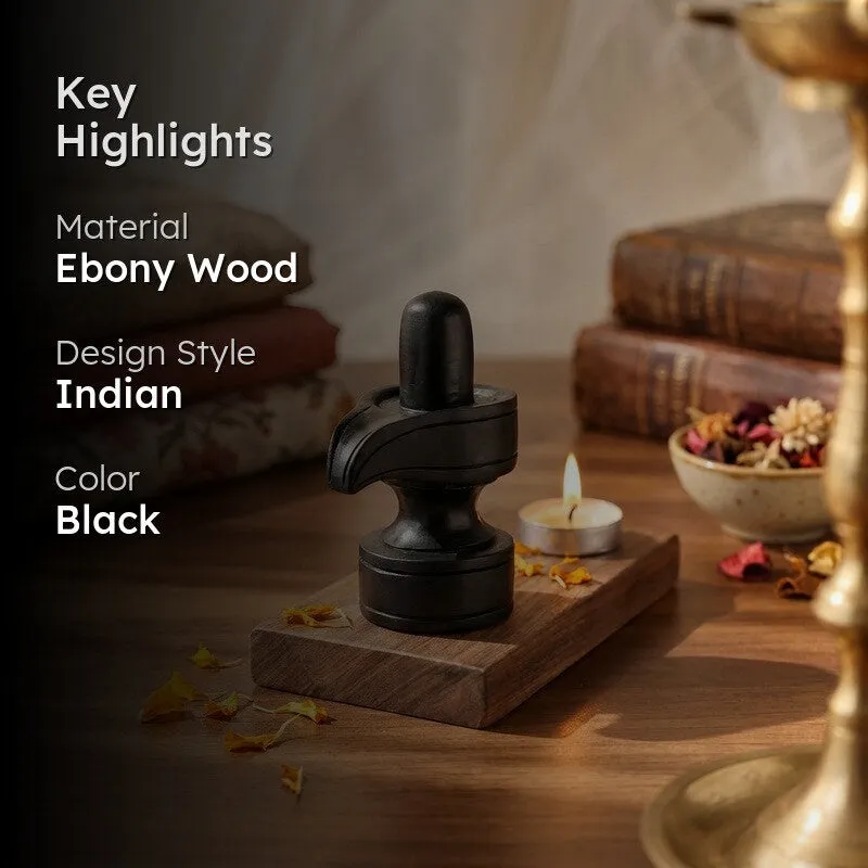 Shivling Ebony Wood Idol media 2